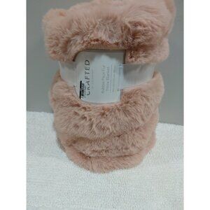 Crafted By Katherine Bubble Faux Fur Throw Blanket Pink